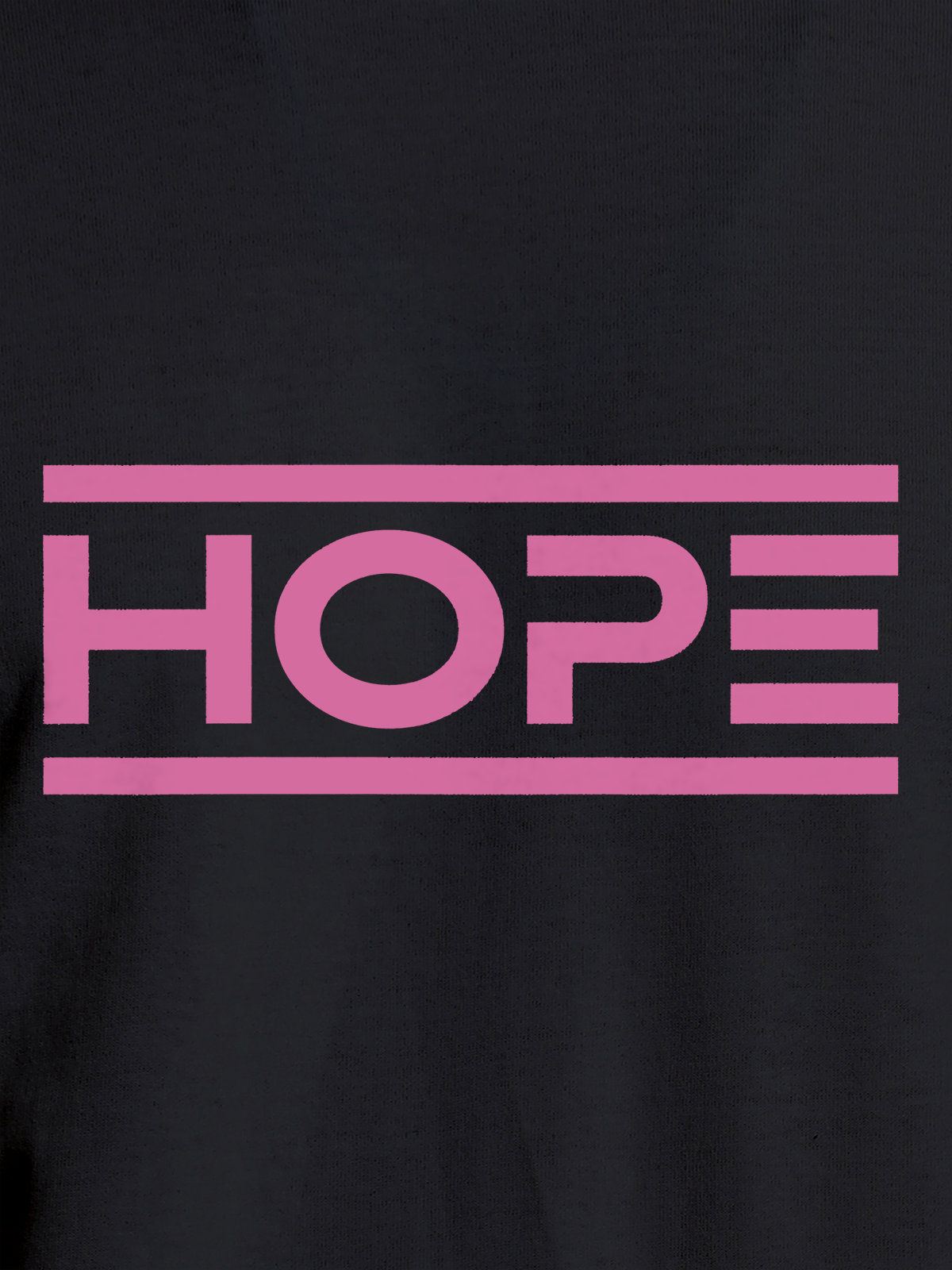 Close up of 'Hope' design on Women's Dark Grey Round Neck T-shirt, highlighting intricate details and vibrant print.