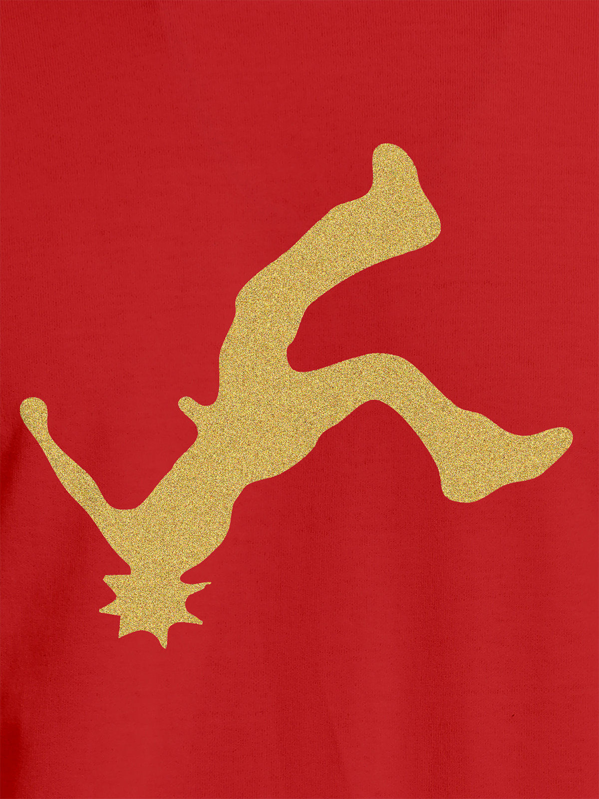 Close up of another 'Resilient' design on Women's Red Round Neck T-shirt, highlighting the vibrant details.