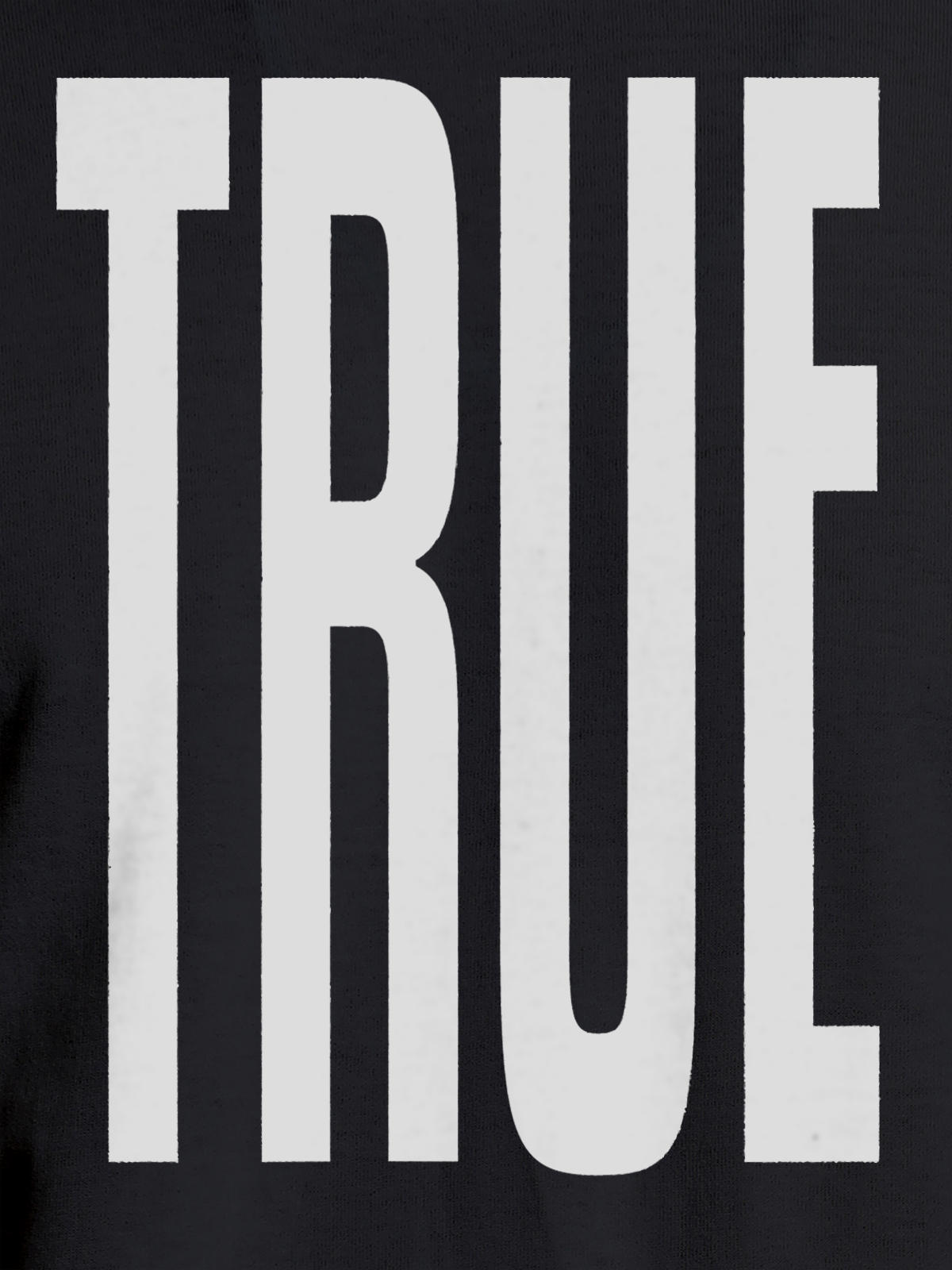 Close up of 'Truth' design on Women's Dark Grey Round Neck T-shirt, highlighting intricate details and vibrant print.