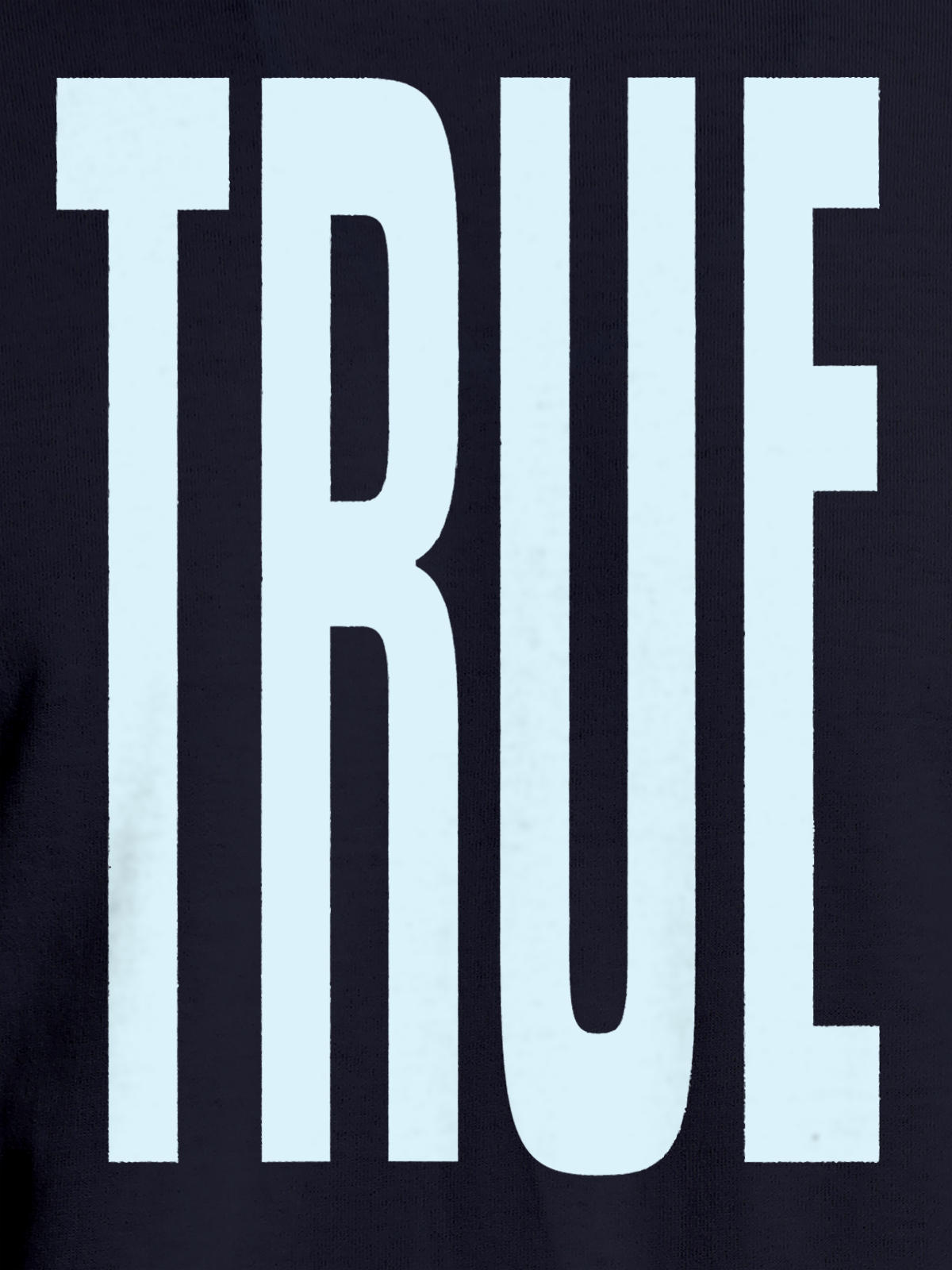 Close up of 'Truth' design on Women's Navy Blue Round Neck T-shirt, highlighting intricate details and vibrant print.