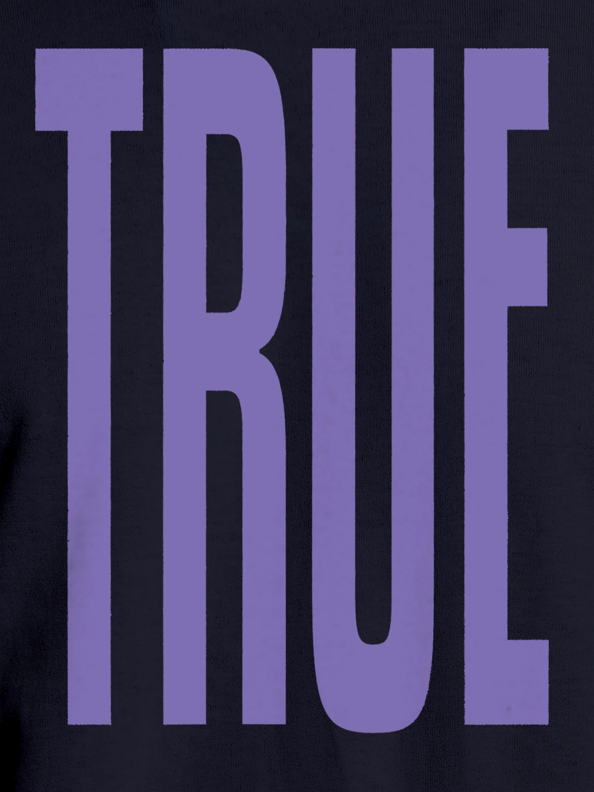 Close up of 'Truth' design on Women's Navy Blue Round Neck T-shirt, highlighting intricate details and vibrant print.