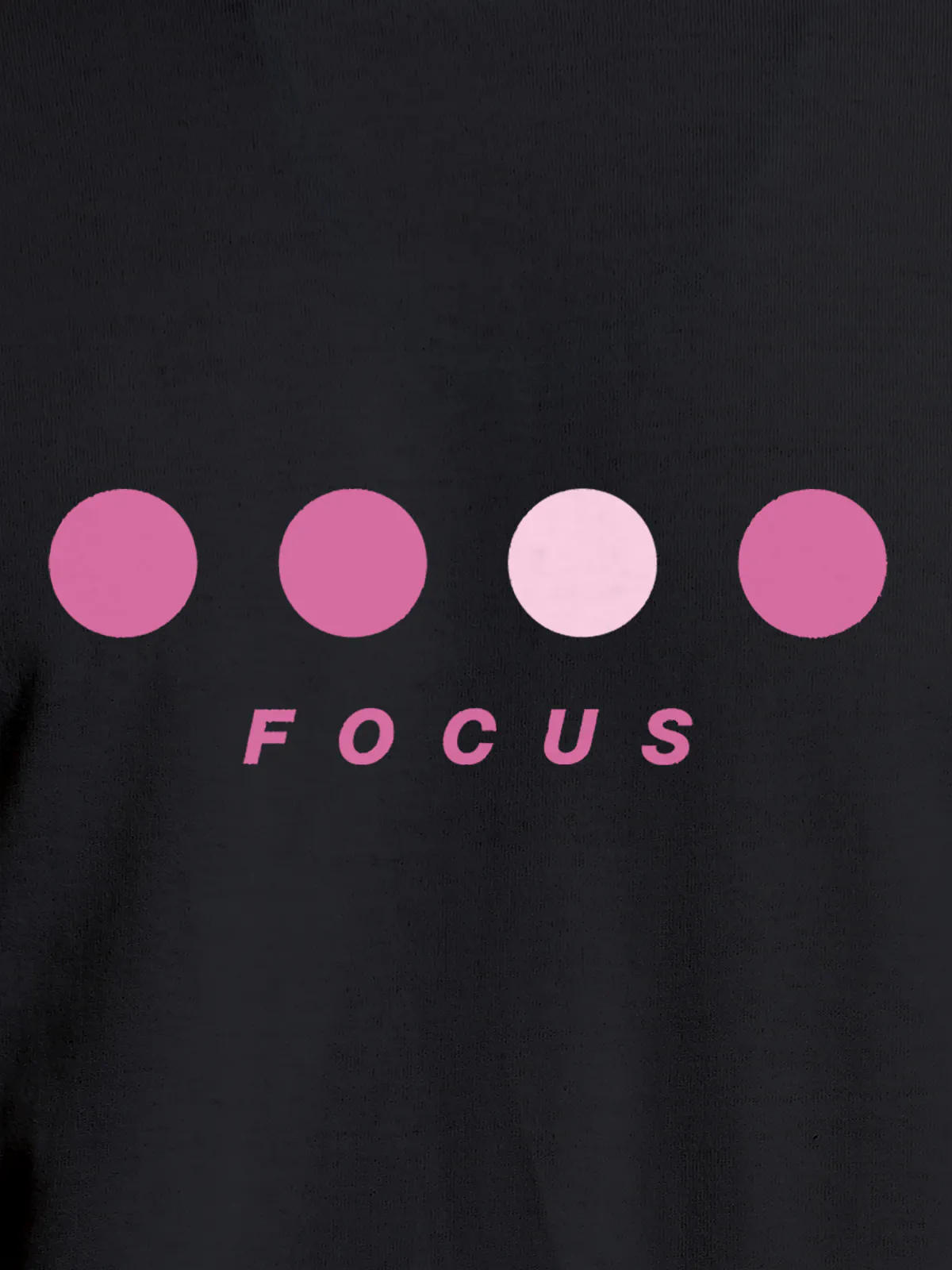 Close up of 'Focus On Goal' design on Men's Dark Grey Round Neck T-shirt, highlighting intricate details and vibrant print.