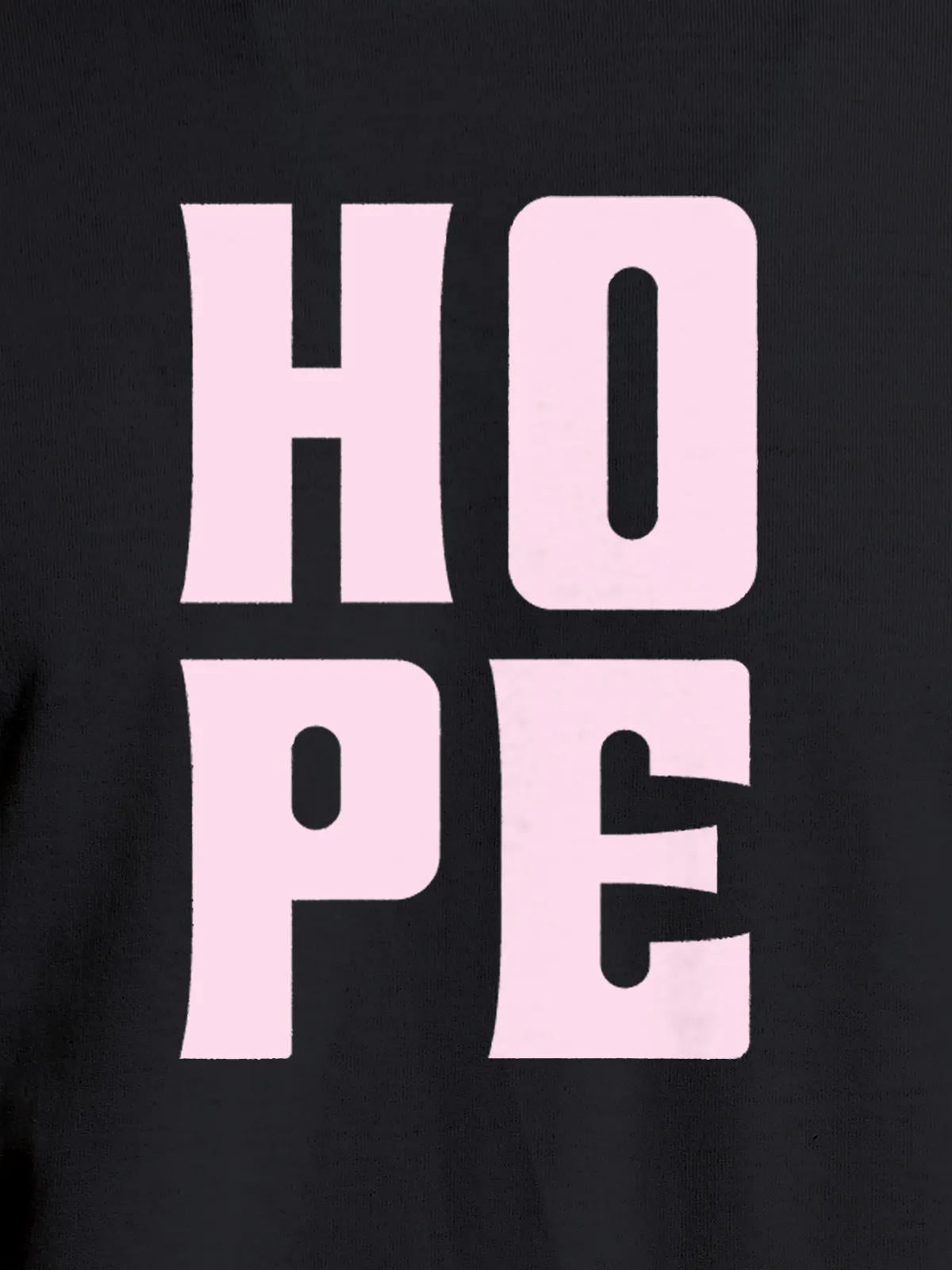 Close up of 'Hope' design on Men's Dark Grey Round Neck T-shirt, highlighting intricate details and vibrant print.