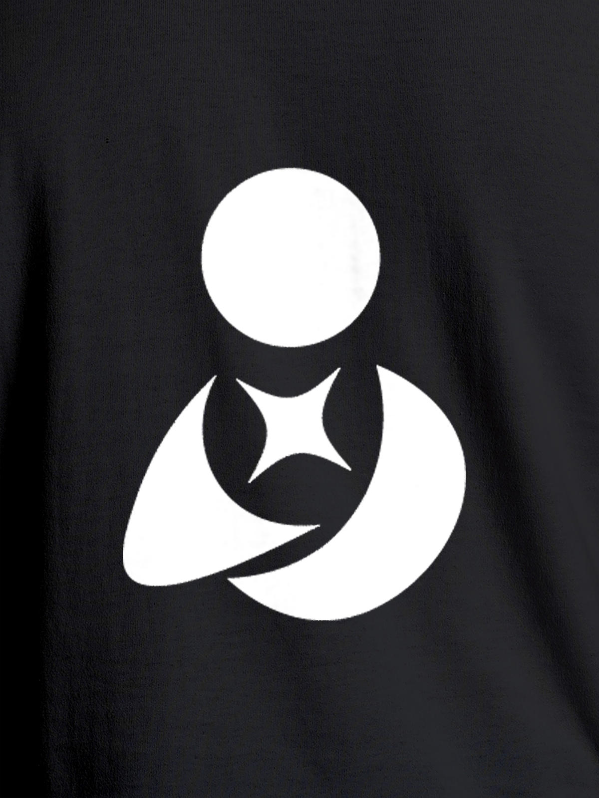 Close up of 'Fighterhero Logo' design on Women's Dark Grey Round Neck T-shirt, highlighting intricate details and vibrant print.
