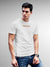 Model wearing Men's White Round Neck T-shirt with 'Resilient' design, offering effortless style and premium comfort