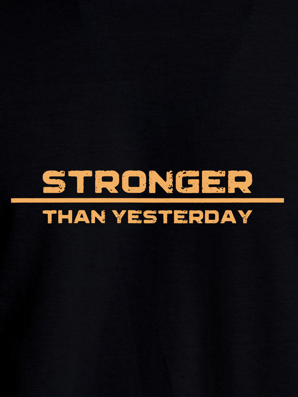 Close up of 'Stronger Than Yesterday' design on Women's Black Round Neck T-shirt, highlighting intricate details and vibrant print.