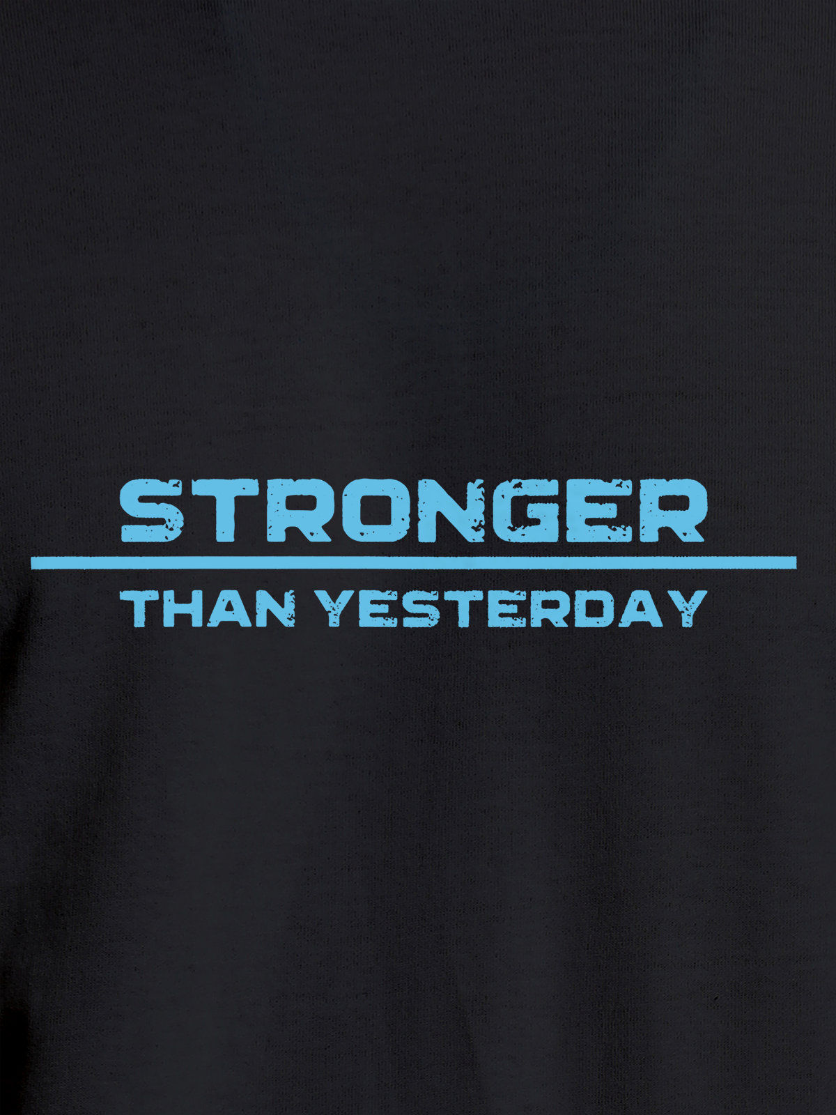 Close up of 'Stronger Than Yesterday' design on Women's Dark Grey Round Neck T-shirt, highlighting intricate details and vibrant print.