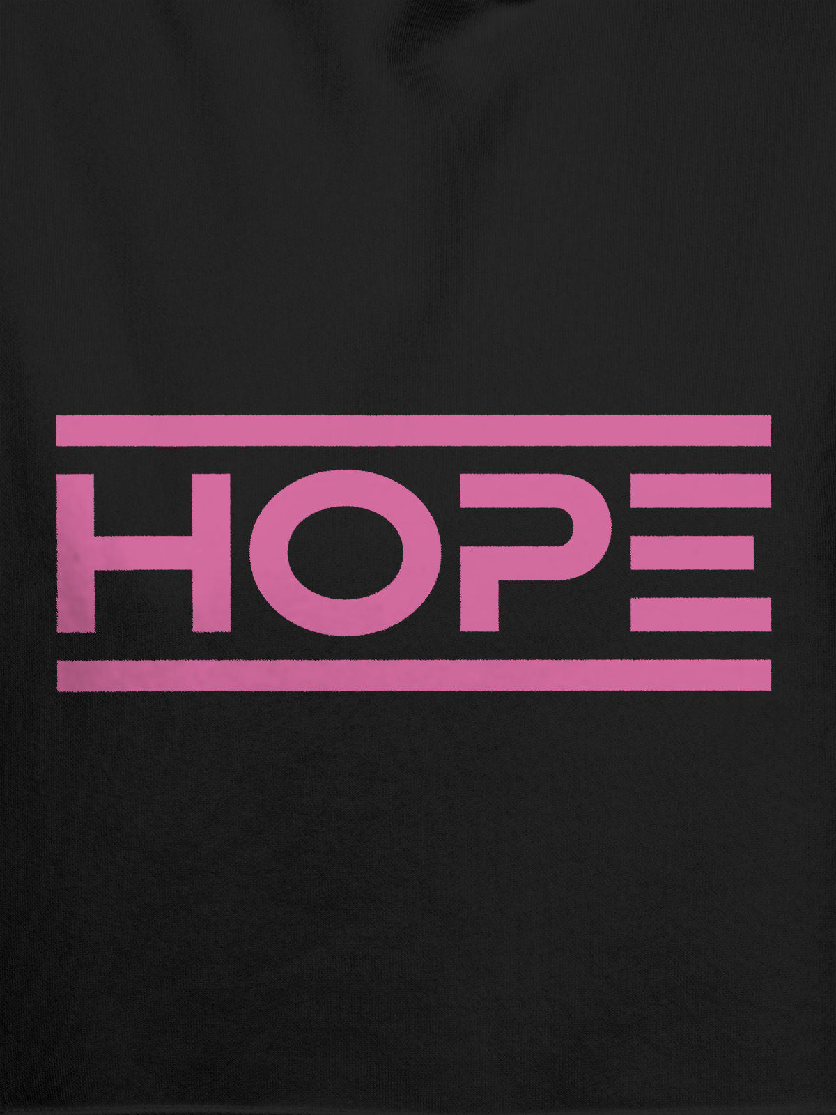 Close up of 'Hope' design on Men's Dark Grey Hoodie Sweatshirt, highlighting intricate details and vibrant print.