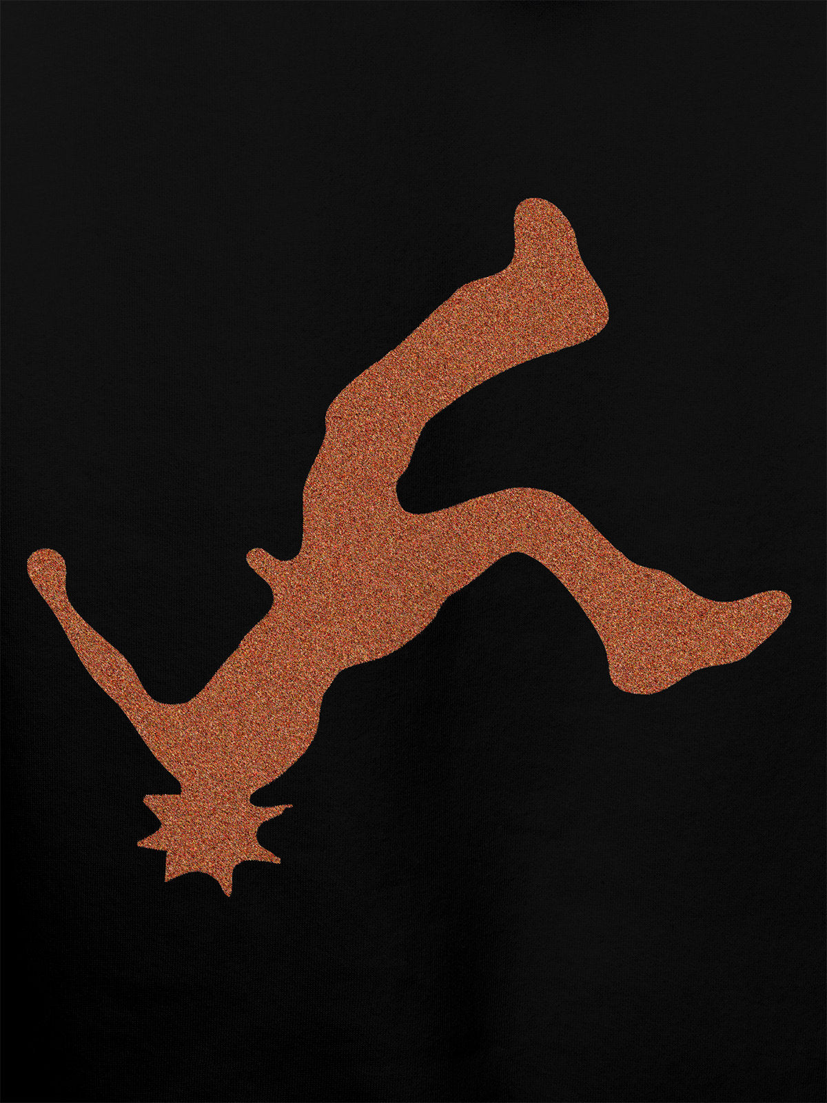 Close up of another 'Resilient' design on Men's Black Hooded Sweatshirt, highlighting the vibrant details.