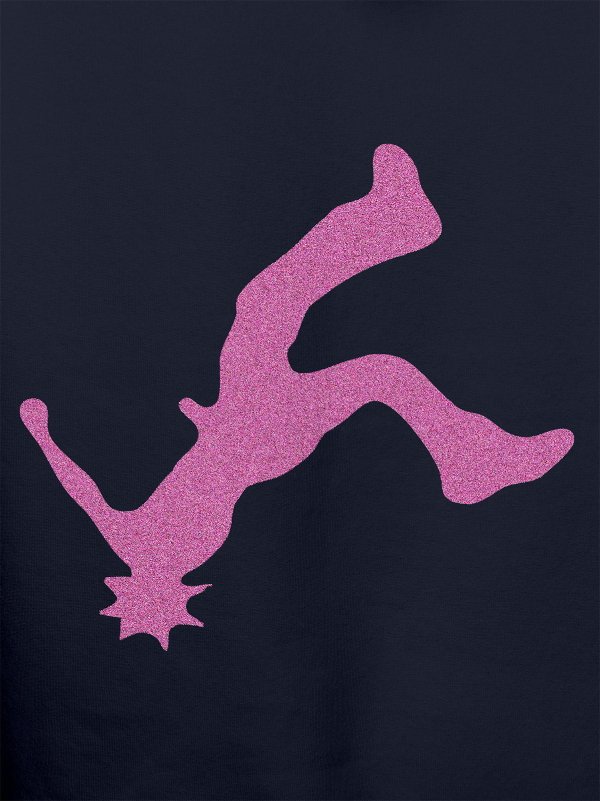 Close up of another 'Resilient' design on Men's Navy Blue Hooded Sweatshirt, highlighting the vibrant details.