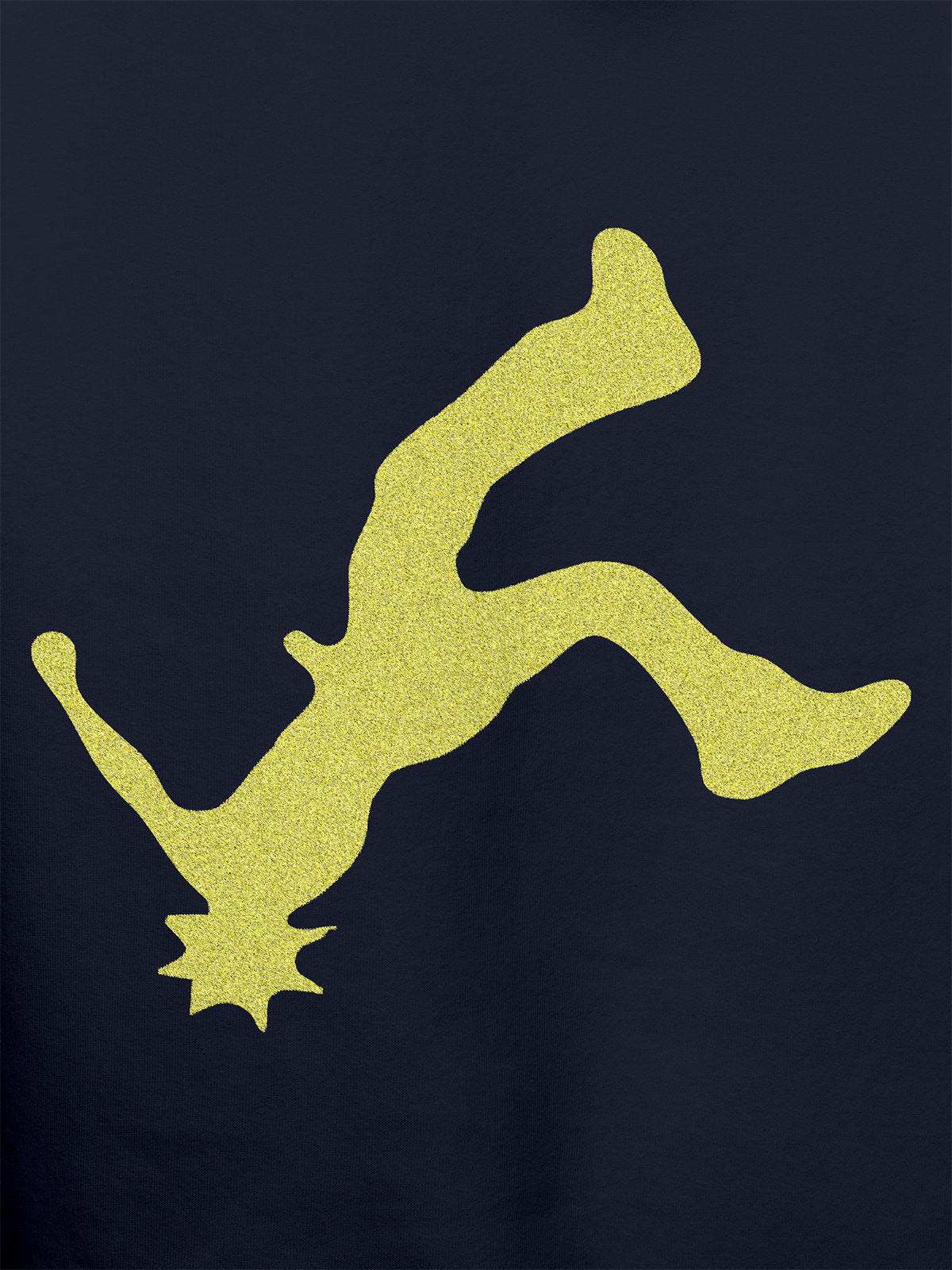 Close up of another 'Resilient' design on Men's Navy Blue Hooded Sweatshirt, highlighting the vibrant details.