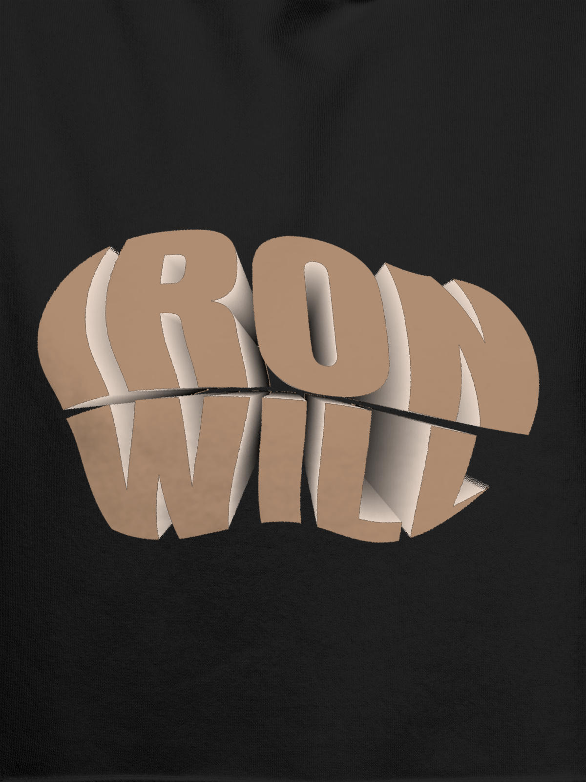 Close up of 'Iron Will' design on Men's Dark Grey Hoodie Sweatshirt, highlighting intricate details and vibrant print.