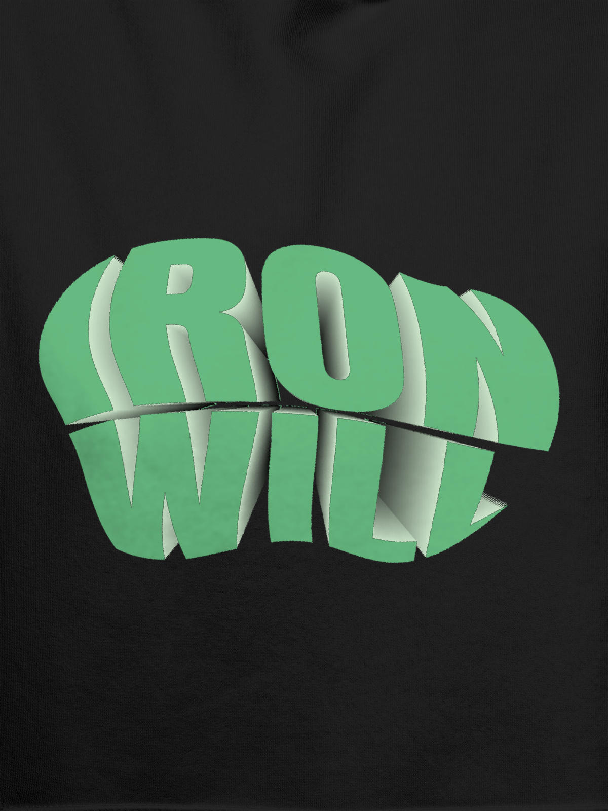 Close up of 'Iron Will' design on Men's Dark Grey Hoodie Sweatshirt, highlighting intricate details and vibrant print.