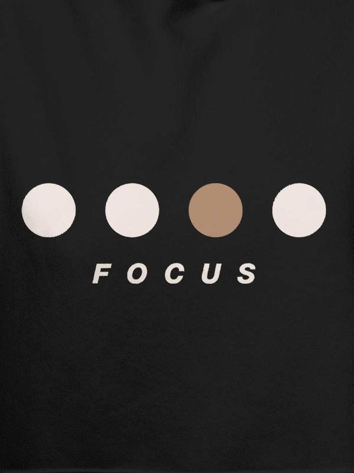 Close up of 'Focus On Goal' design on Men's Dark Grey Hoodie Sweatshirt, highlighting intricate details and vibrant print.