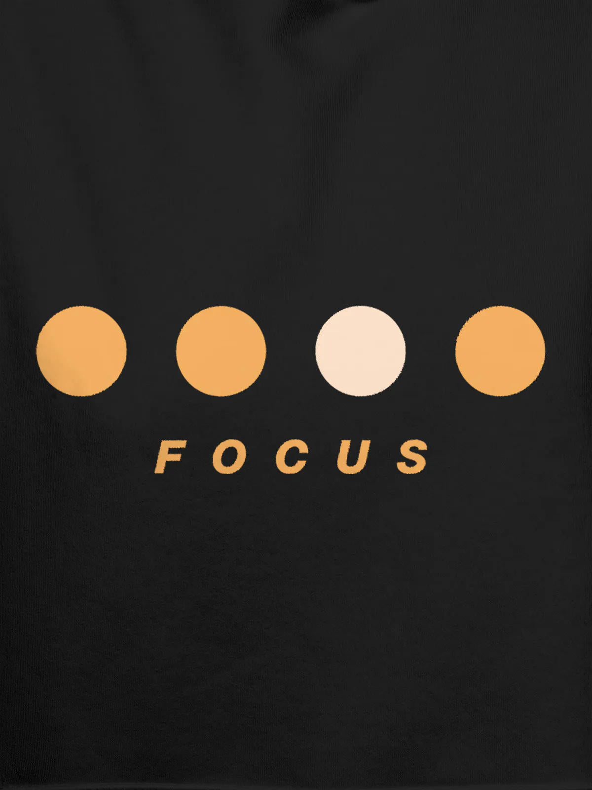 Close up of 'Focus On Goal' design on Men's Dark Grey Hoodie Sweatshirt, highlighting intricate details and vibrant print.