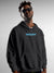 Model wearing Men's Dark Grey Hoodie Sweatshirt with 'Resilient' design, offering effortless style and premium comfort