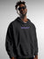 Model wearing Men's Dark Grey Hoodie Sweatshirt with 'Resilient' design, offering effortless style and premium comfort