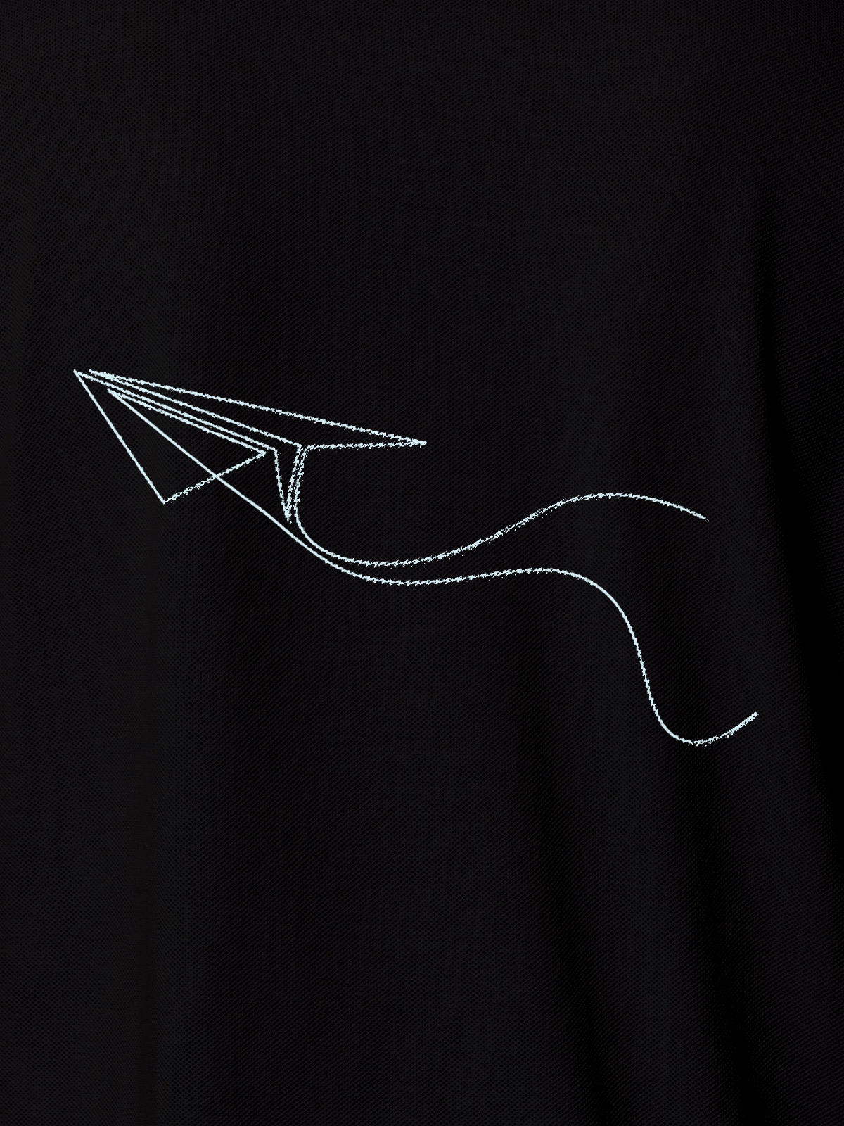 Close up of 'Empowered' design on Men's Black Polo T-shirt, highlighting intricate details and vibrant print.