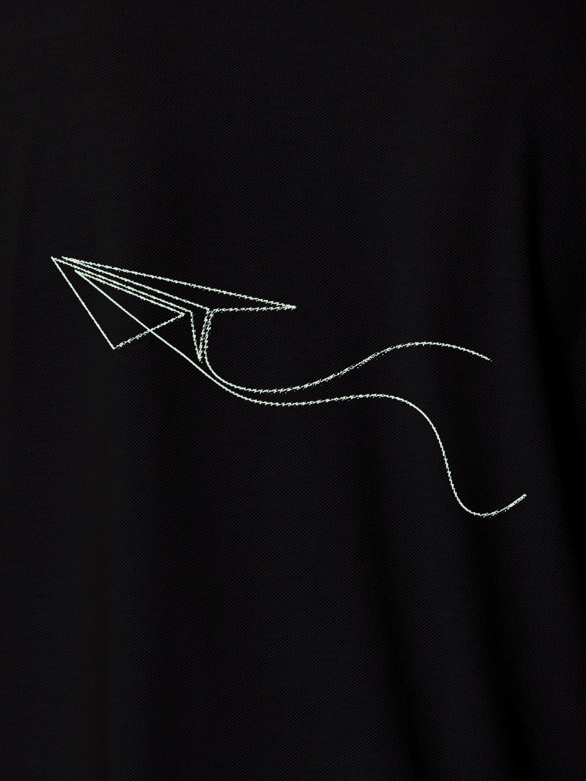 Close up of 'Empowered' design on Men's Black Polo T-shirt, highlighting intricate details and vibrant print.