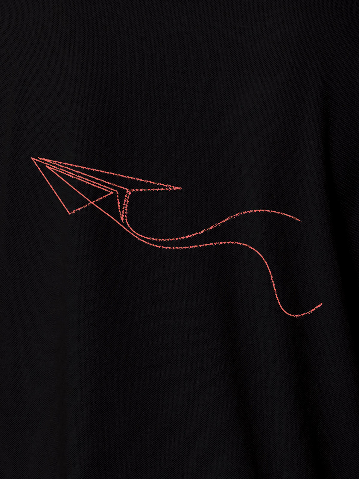 Close up of 'Empowered' design on Men's Black Polo T-shirt, highlighting intricate details and vibrant print.