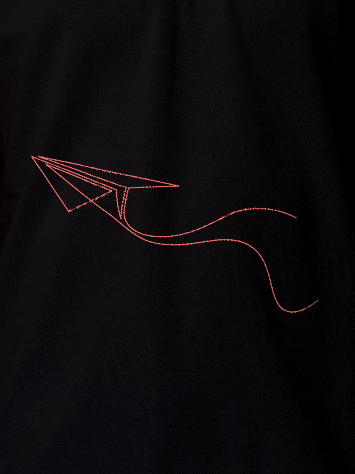 Close up of 'Empowered' design on Women's Black Polo T-shirt, highlighting intricate details and vibrant print.
