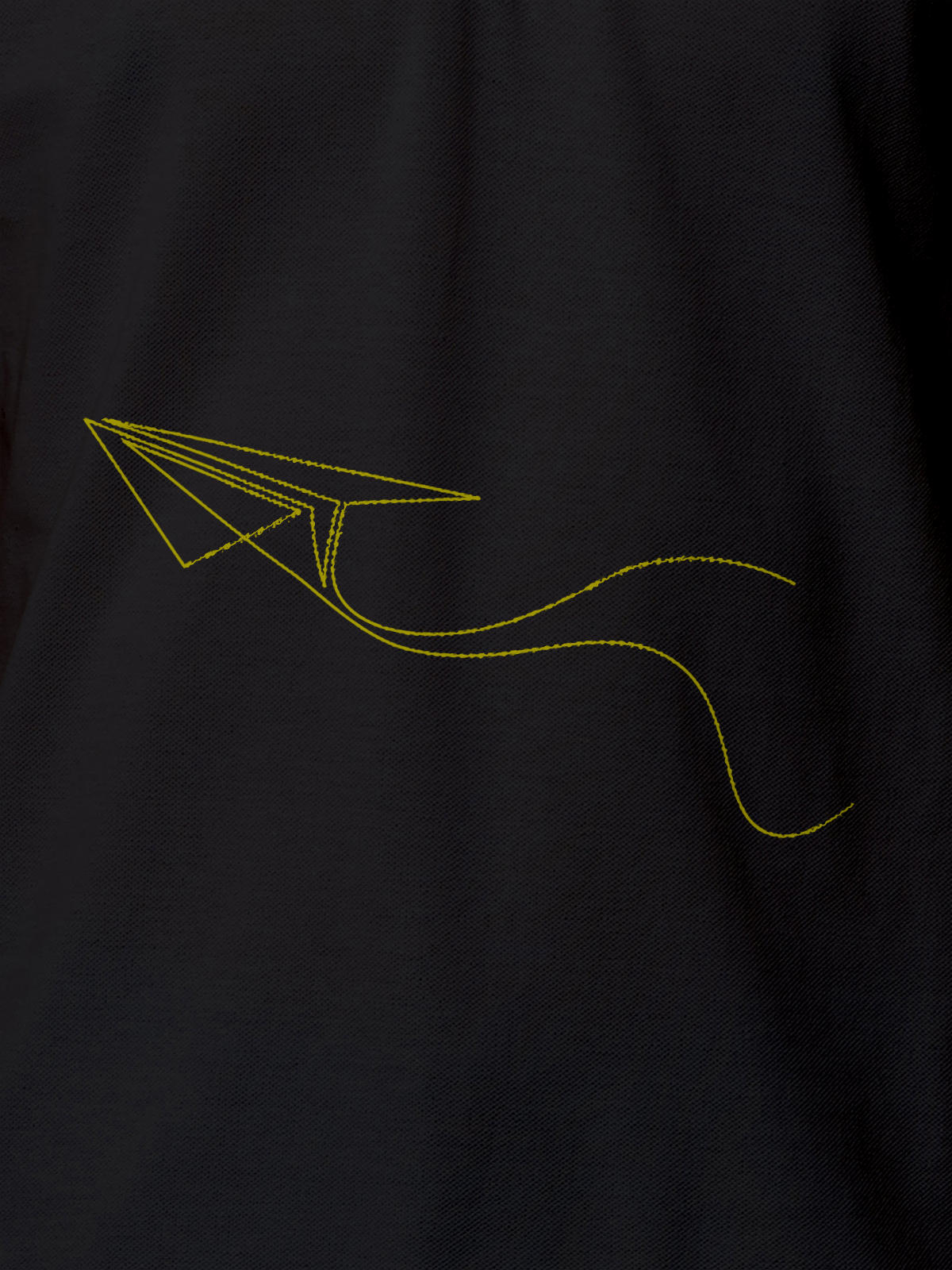 Close up of 'Empowered' design on Women's Dark Grey Polo T-shirt, highlighting intricate details and vibrant print.