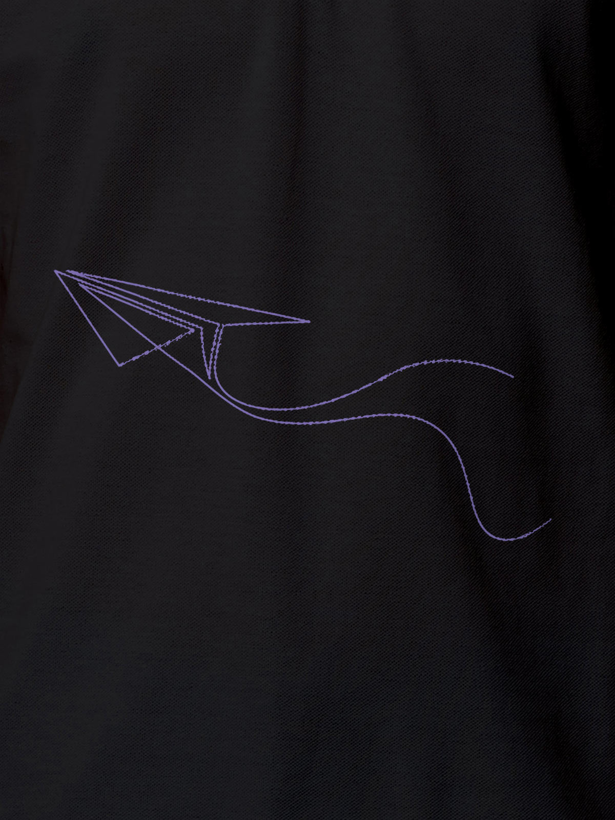 Close up of 'Empowered' design on Women's Dark Grey Polo T-shirt, highlighting intricate details and vibrant print.