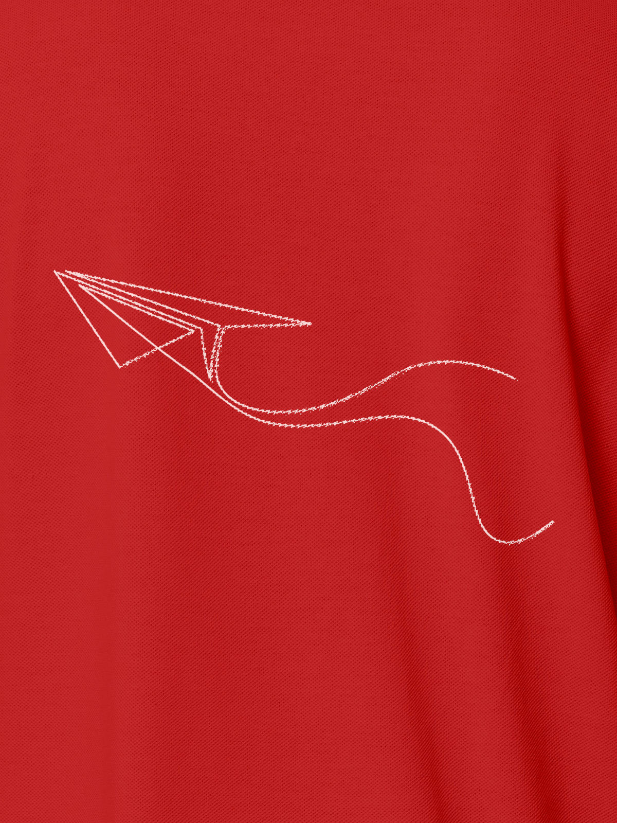 Close up of 'Empowered' design on Men's Red Polo T-shirt, highlighting intricate details and vibrant print.