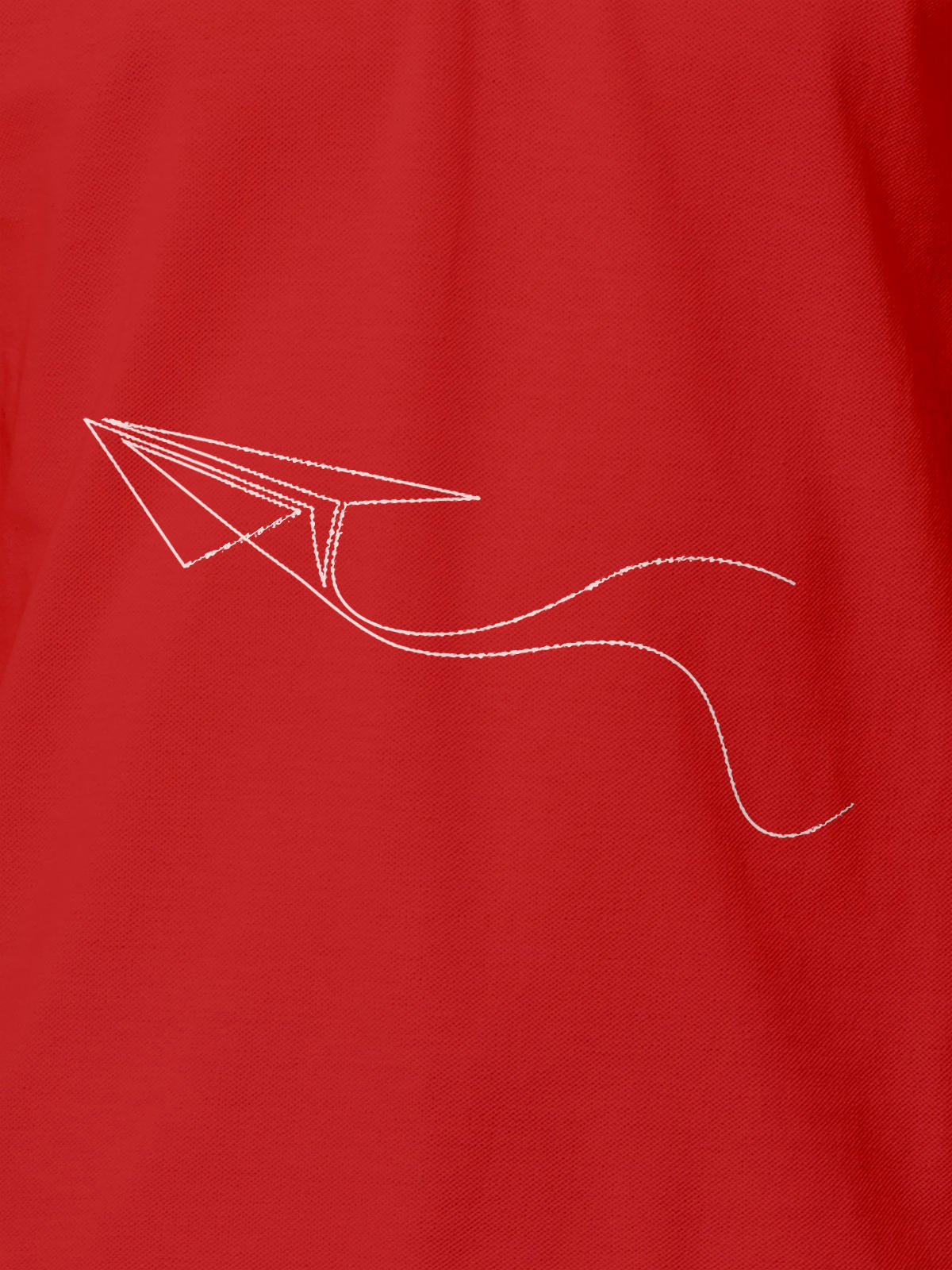 Close up of 'Empowered' design on Women's Red Polo T-shirt, highlighting intricate details and vibrant print.