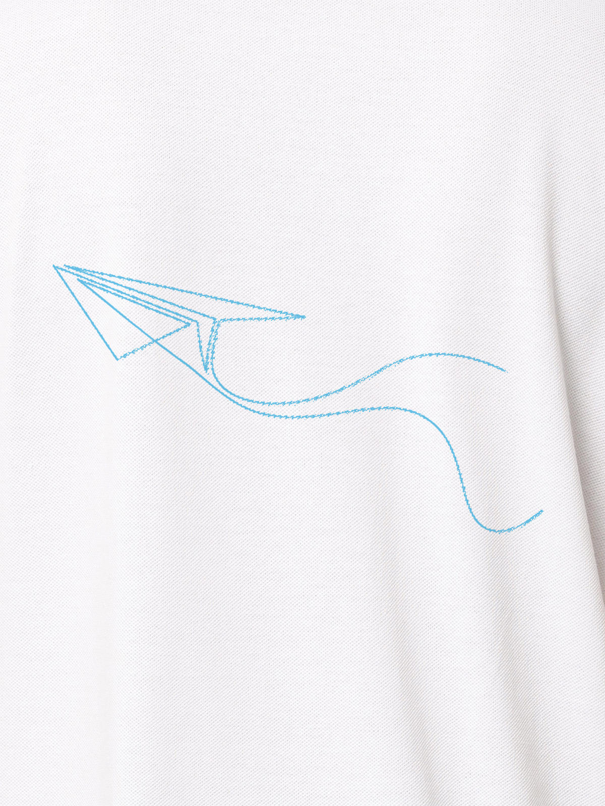 Close up of 'Empowered' design on Men's White Polo T-shirt, highlighting intricate details and vibrant print.