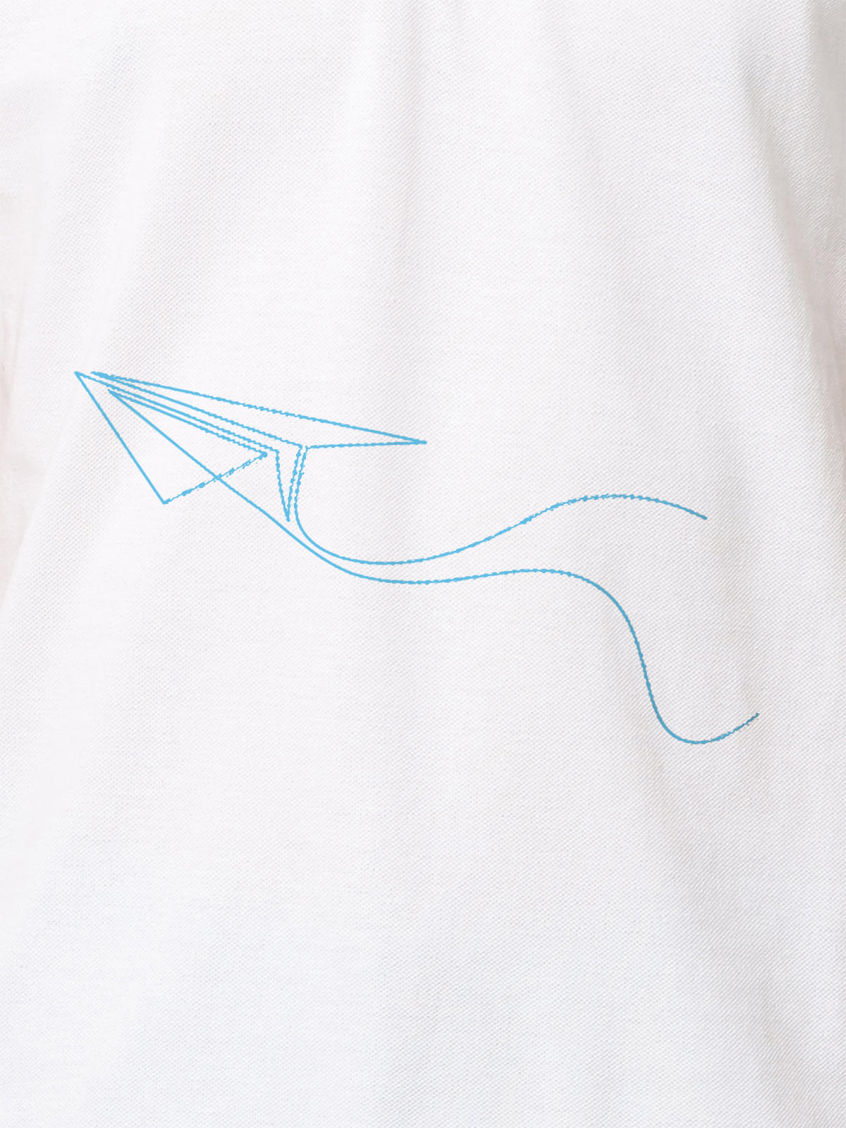 Close up of 'Empowered' design on Women's White Polo T-shirt, highlighting intricate details and vibrant print.