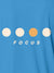 Front view of Fighterhero Men's Blue Collar T-shirt, highlighting the 'Focus' print design on the chest.