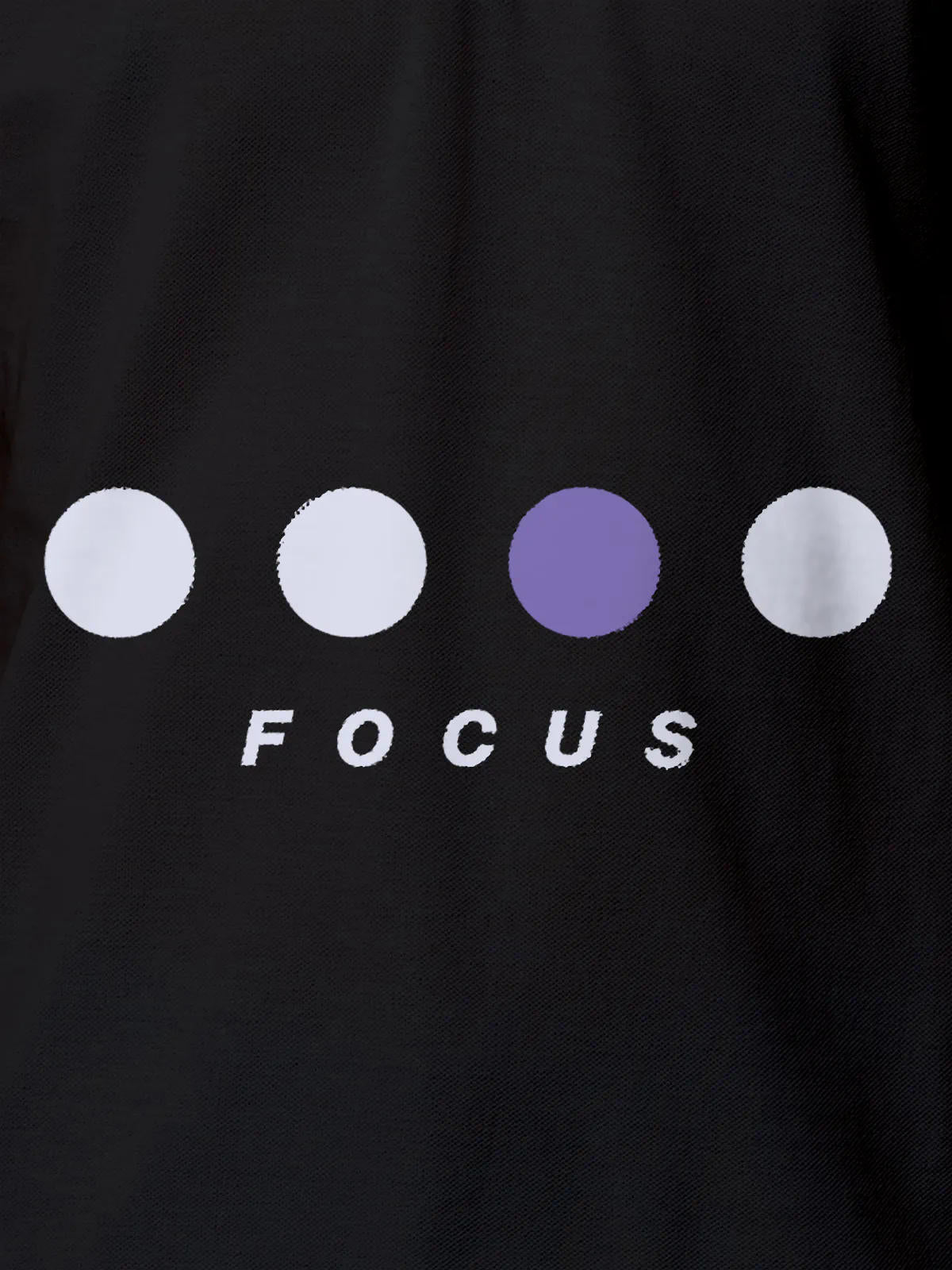 Front view of Fighterhero Women's Dark Grey Collar T-shirt, highlighting the 'Focus' print design on the chest.