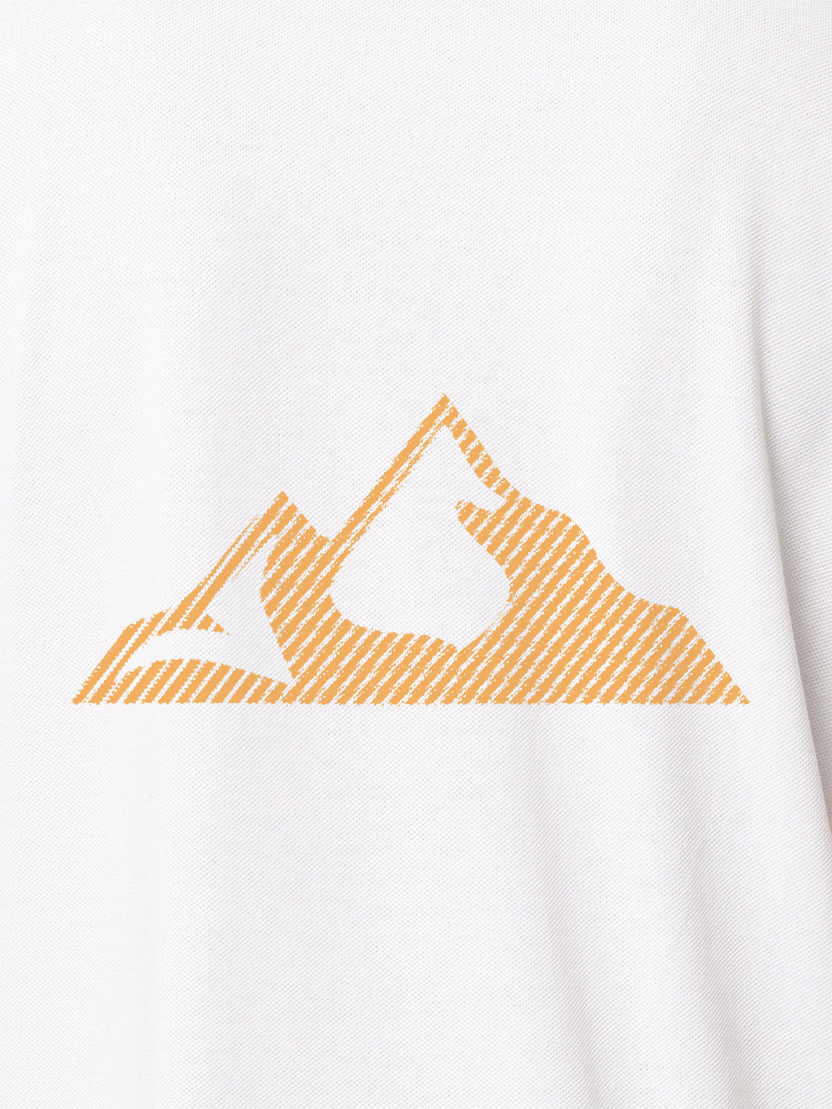 Close up of 'Grit' design on Women's White Polo T-shirt, highlighting intricate details and vibrant print.