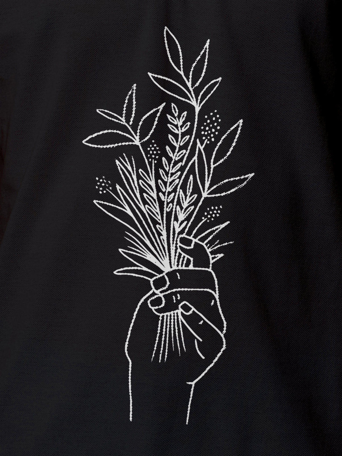 Close up of another 'There's Always a Sunrise' design on Men's Dark Grey Collar T-shirt, highlighting the vibrant print.