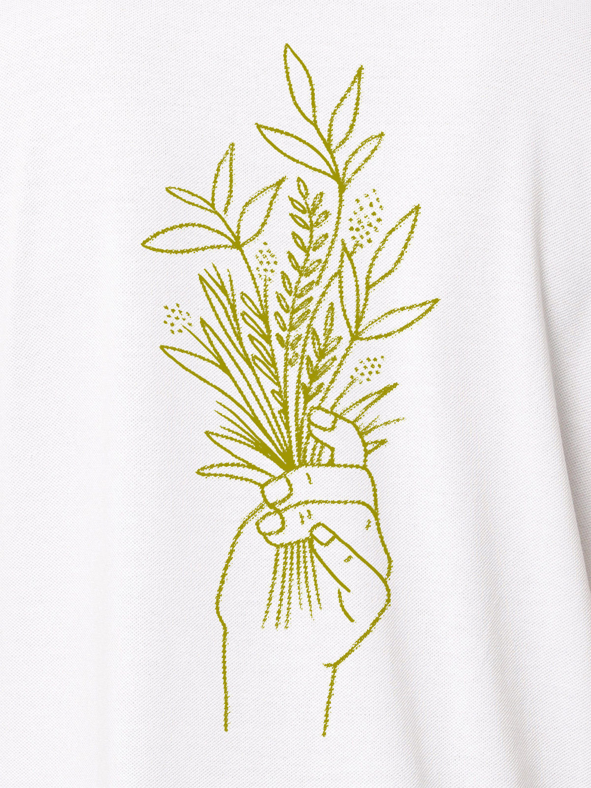 Close up of another 'There's Always a Sunrise' design on Women's White Collar T-shirt, highlighting the vibrant print.