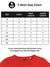 Size chart for Fighterhero Men's Red T-shirt with 'Resilient' design