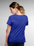 Back view of Fighterhero Women's Blue Round Neck T-shirt, highlighting the modern look and clean finish