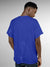 Back view of Fighterhero Men's Blue Round Neck T-shirt, highlighting the modern look and clean finish