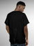 Back view of Fighterhero Men's Black Round Neck T-shirt, highlighting the modern look and clean finish