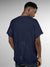 Back view of Fighterhero Men's Navy Blue Round Neck T-shirt, highlighting the modern look and clean finish