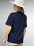 Back view of Fighterhero Women's Navy Blue Round Neck T-shirt, highlighting the modern look and clean finish
