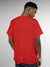 Back view of Fighterhero Men's Red Round Neck T-shirt, highlighting the modern look and clean finish