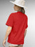 Back view of Fighterhero Women's Red Round Neck T-shirt, highlighting the modern look and clean finish