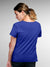 Back view of Fighterhero Women's Blue Round Neck T-shirt, highlighting the modern look and clean finish