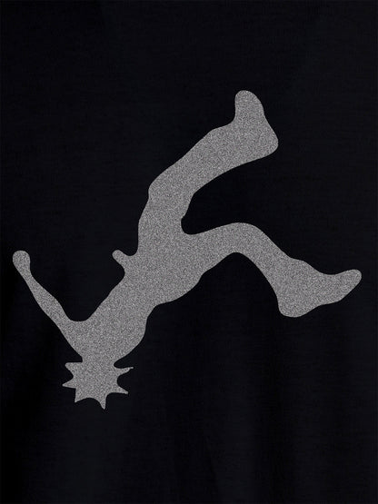Close up of another 'Resilient' design on Women's Black Round Neck T-shirt, highlighting the vibrant details.