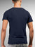 Back view of Fighterhero Men's Navy Blue Round Neck T-shirt, highlighting the modern look and clean finish