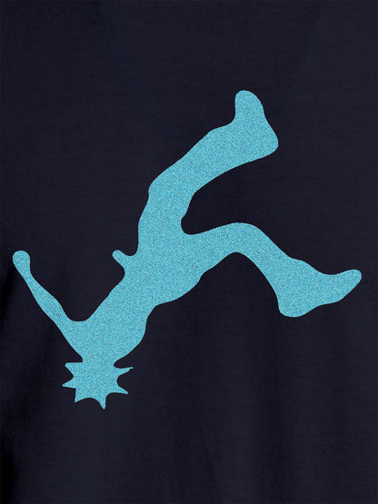 Close up of another 'Resilient' design on Women's Navy Blue Round Neck T-shirt, highlighting the vibrant details.