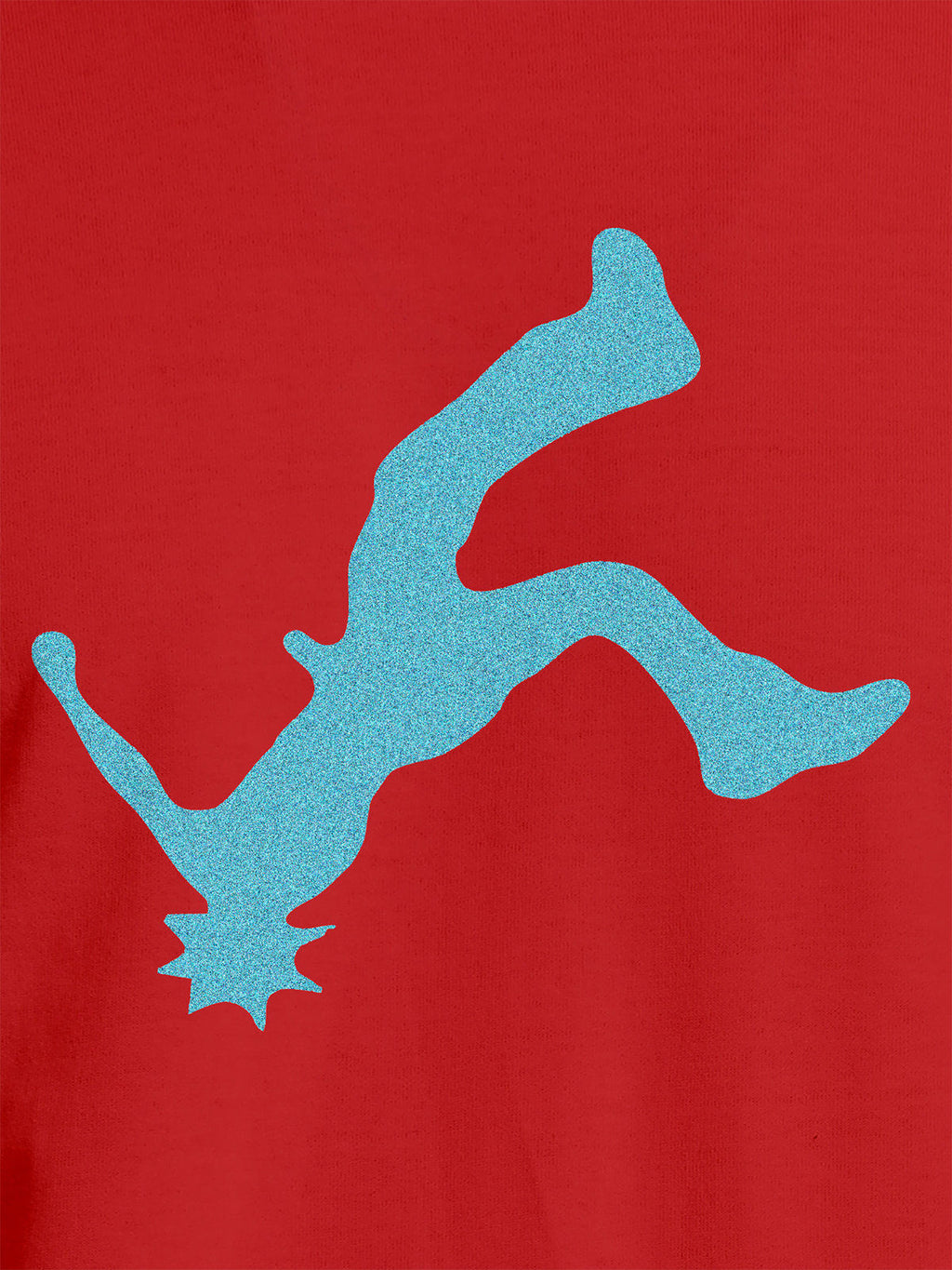 Close up of another 'Resilient' design on Women's Red Round Neck T-shirt, highlighting the vibrant details.