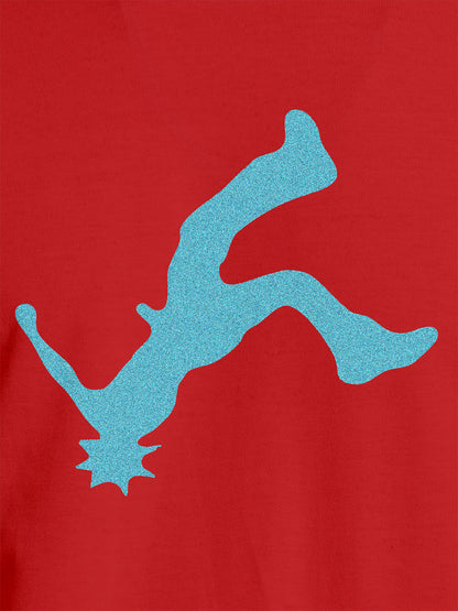 Close up of another 'Resilient' design on Women's Red Round Neck T-shirt, highlighting the vibrant details.